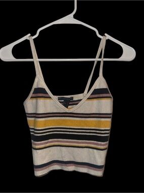 Forever 21 Striped Spaghetti Strap Crop Top